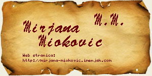 Mirjana Mioković vizit kartica